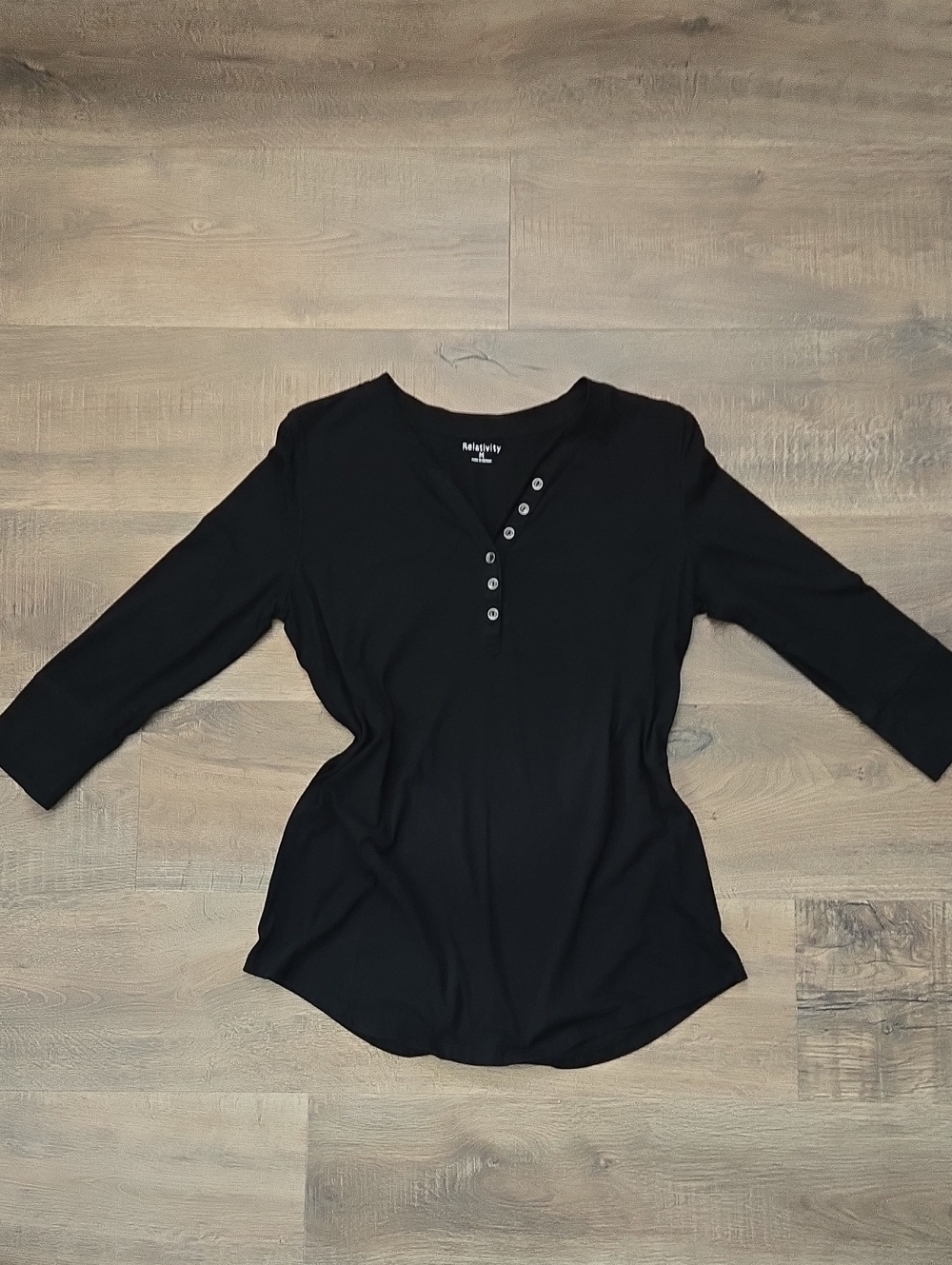 Relativity 3/4 Sleeve Top Women's Black